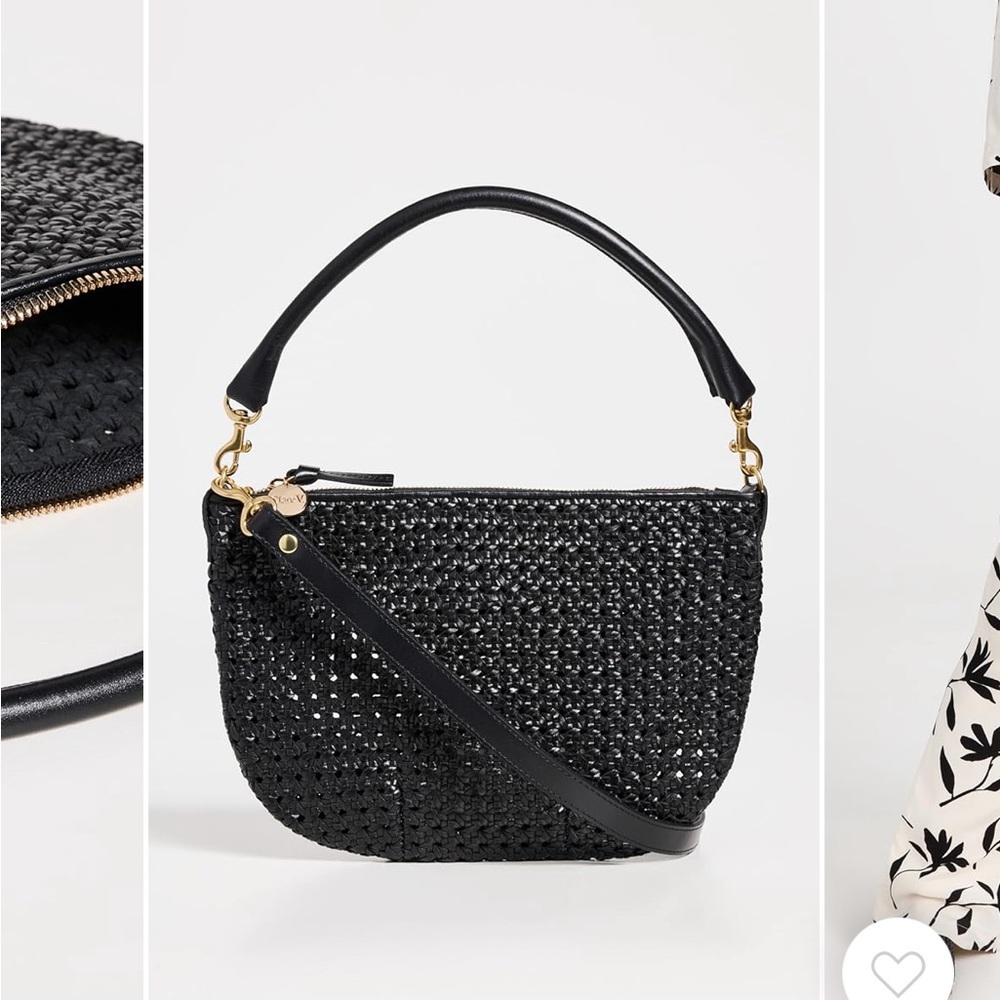 Clare V Petit Moyen Black Rattan